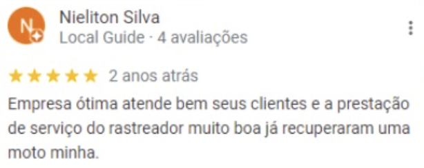 Avaliação de cliente Hunter GPS 5